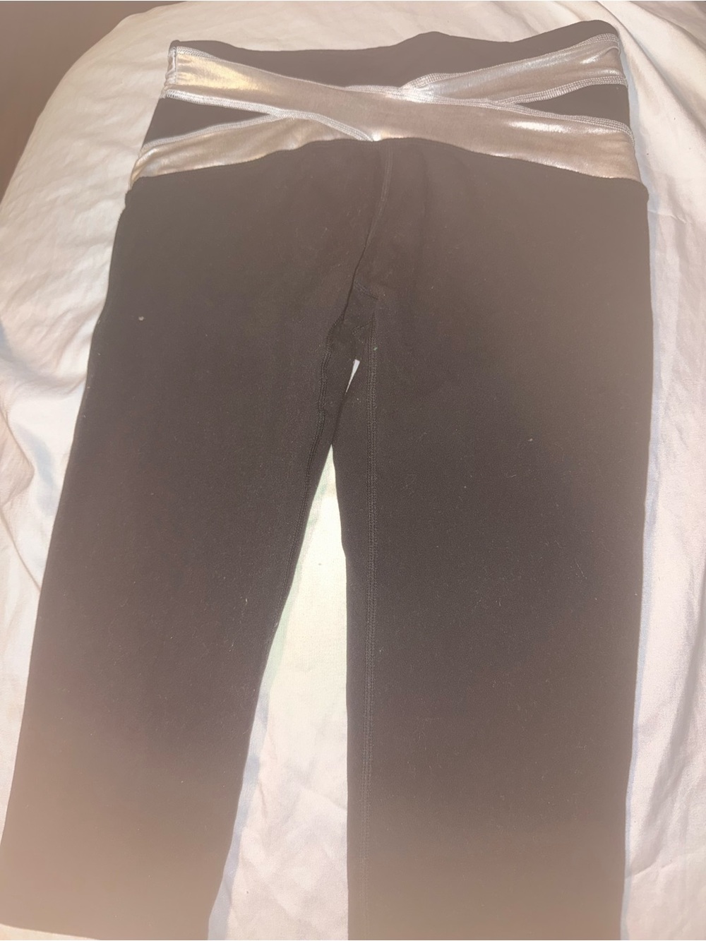Ellie Black Leggings with Silver Logo Detail